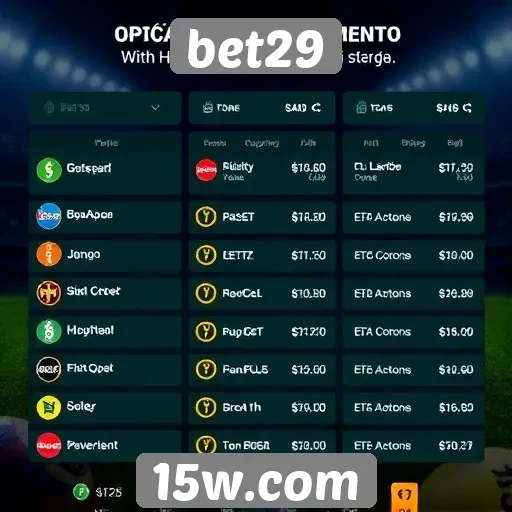 Comparação das opções de pagamento no bet29